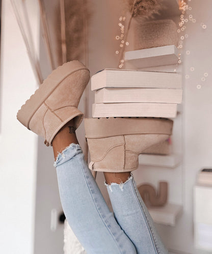 Botas de plataforma forradas Nina beige