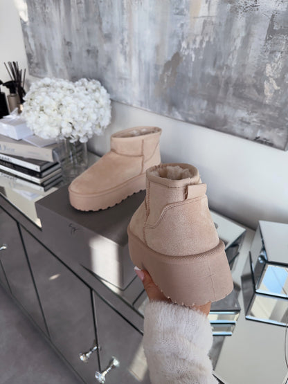 Botas de plataforma forradas Nina beige
