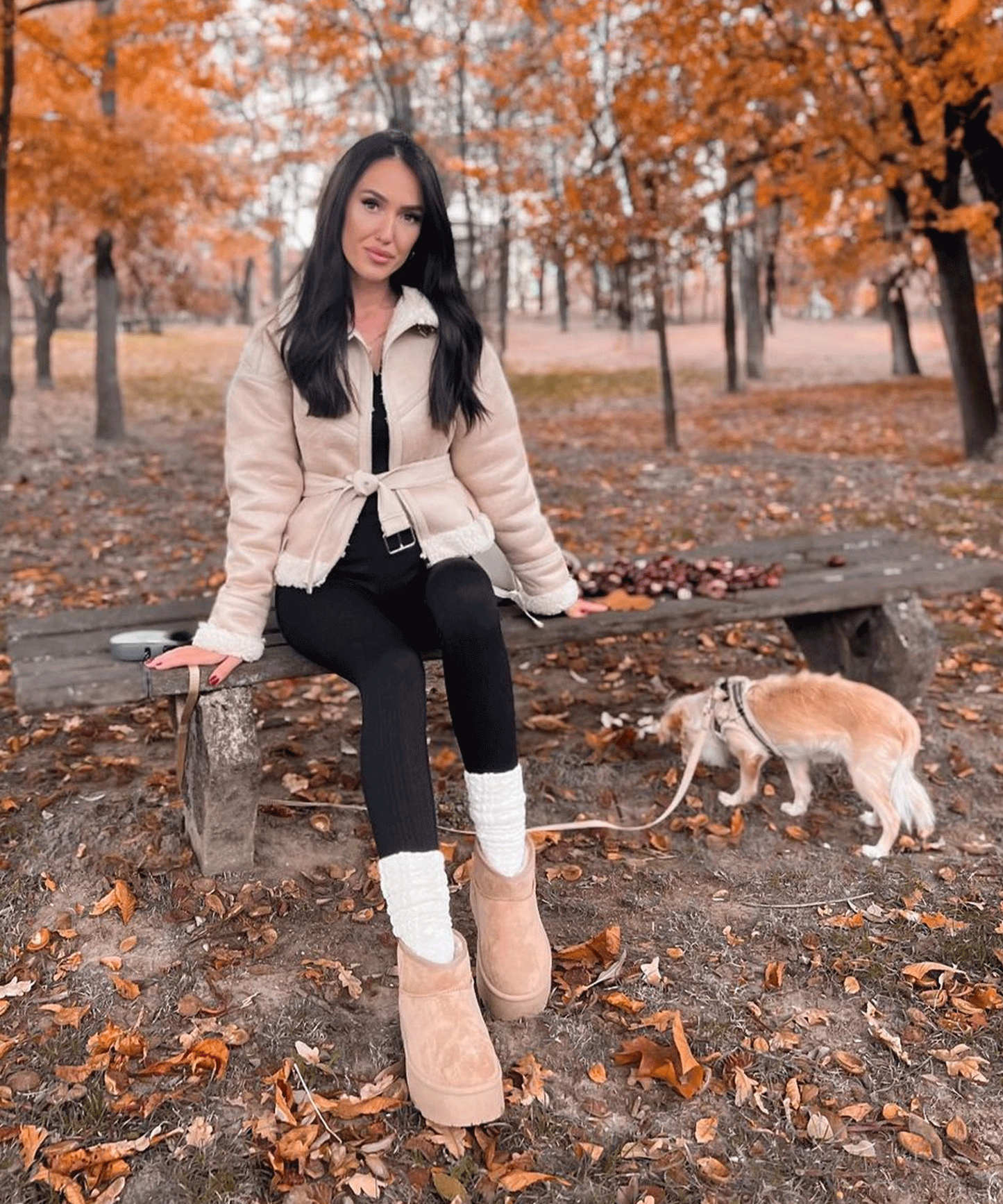 Botas de plataforma forradas Nina camel