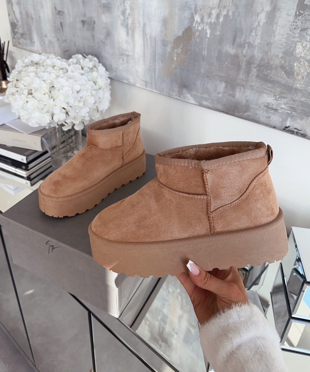 Botas de plataforma forradas Nina camel