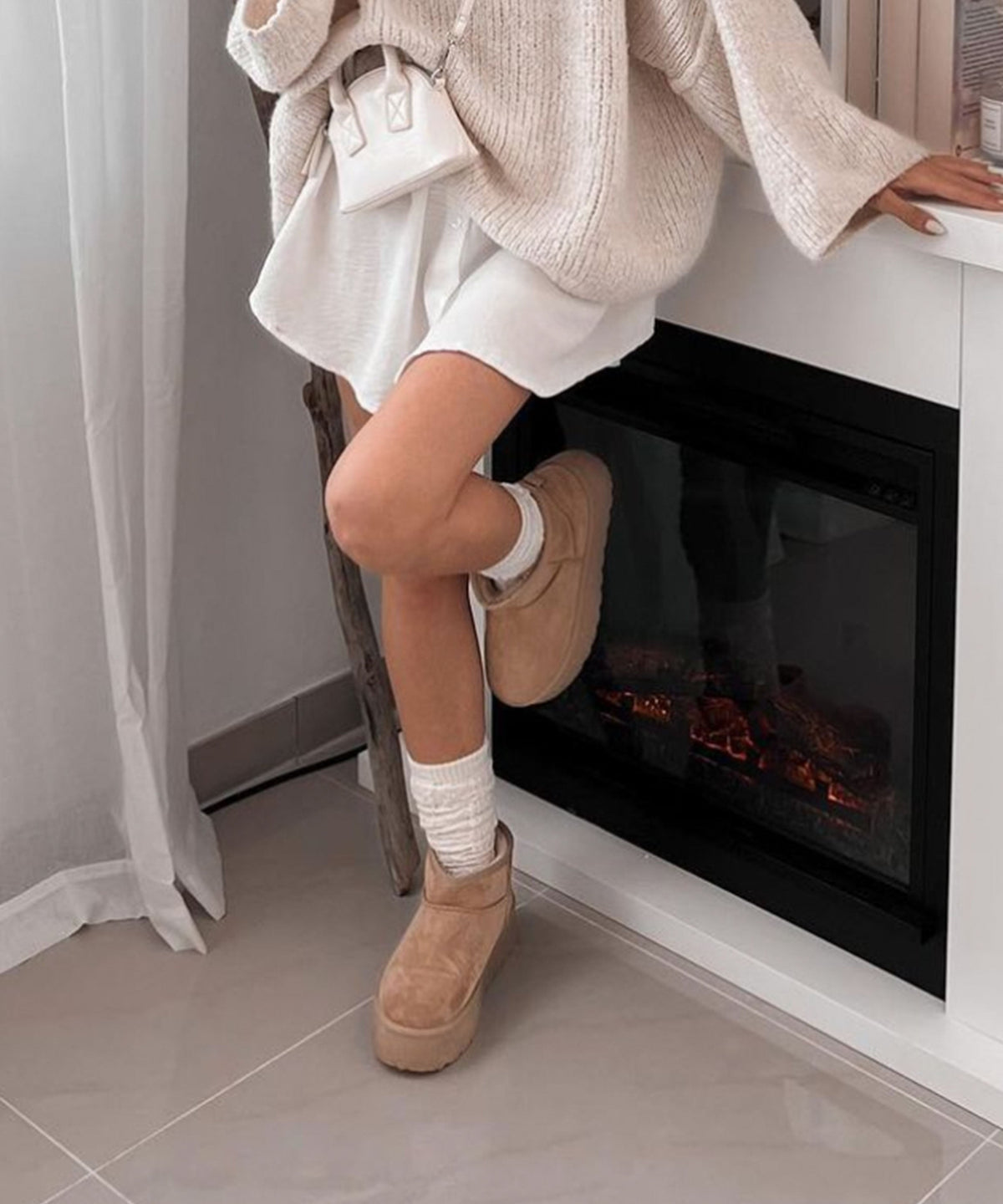 Botas de plataforma forradas Nina camel