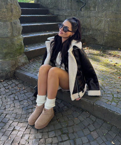Botas de plataforma forradas Nina camel