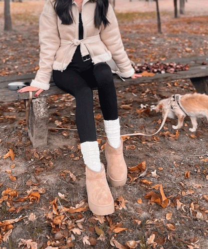 Botas de plataforma forradas Nina camel