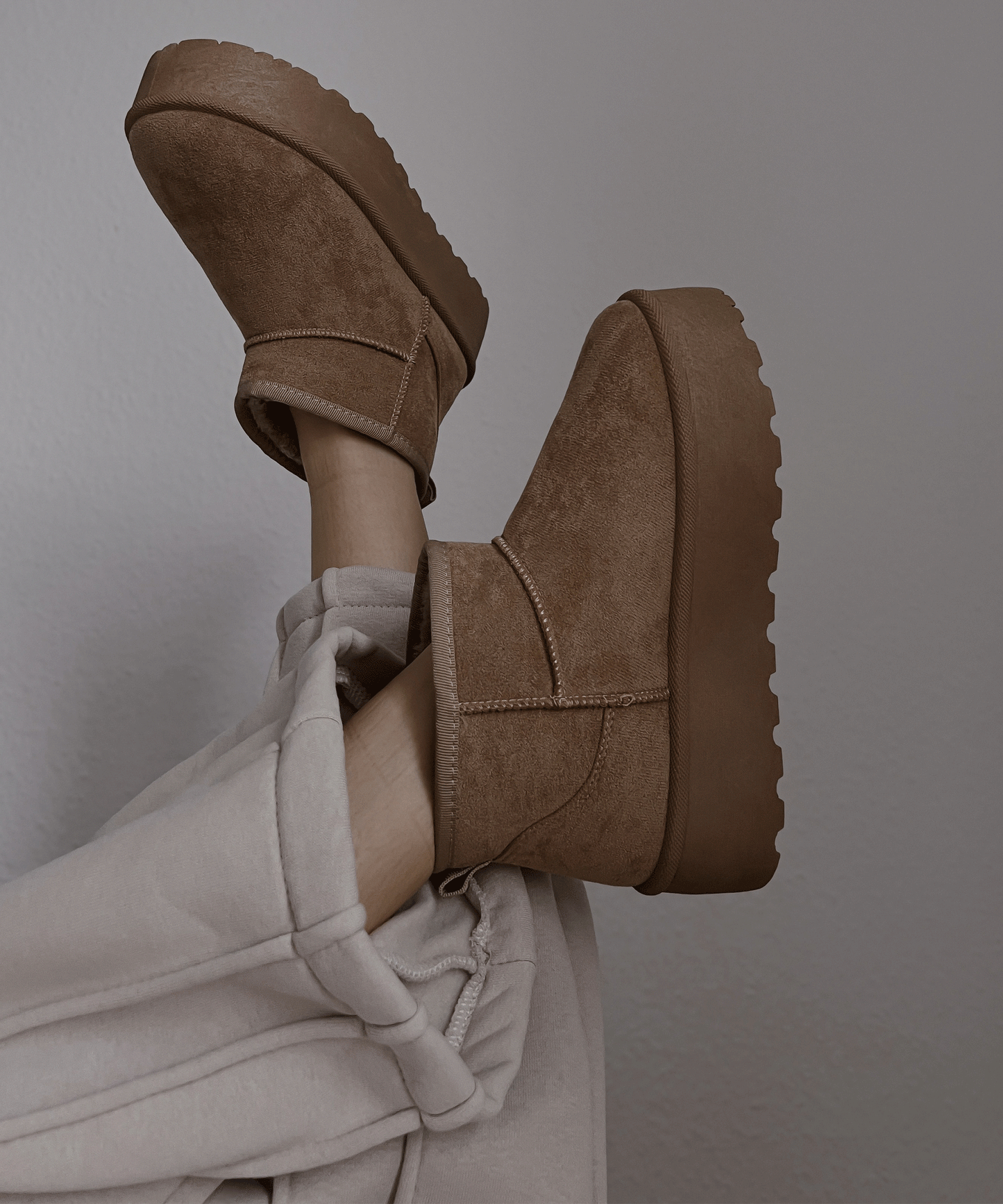 Botas de plataforma forradas Nina camel