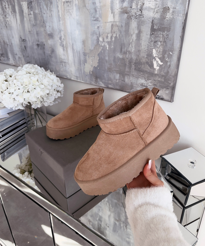 Botas de plataforma forradas Nina camel