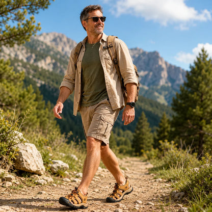 Sandalia de cuero para hombre GrundFest | puntera cerrada · suela robusta · antideslizante