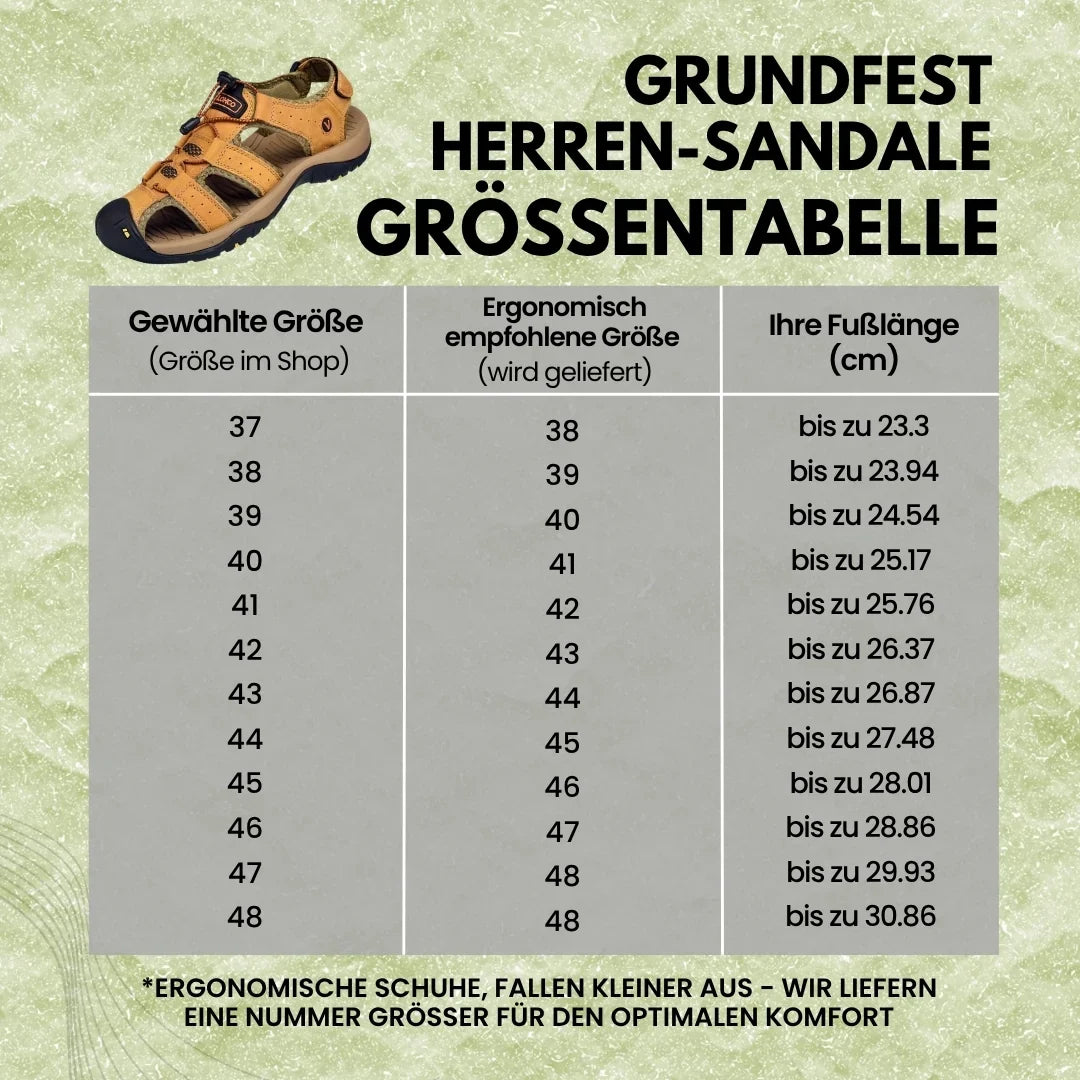 Sandalia de cuero para hombre GrundFest | puntera cerrada · suela robusta · antideslizante