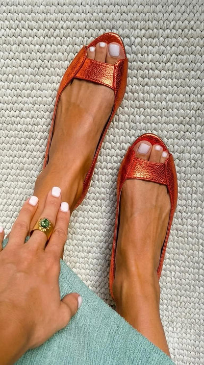 Adelina | Sandalias de confort doradas con plantilla de soporte