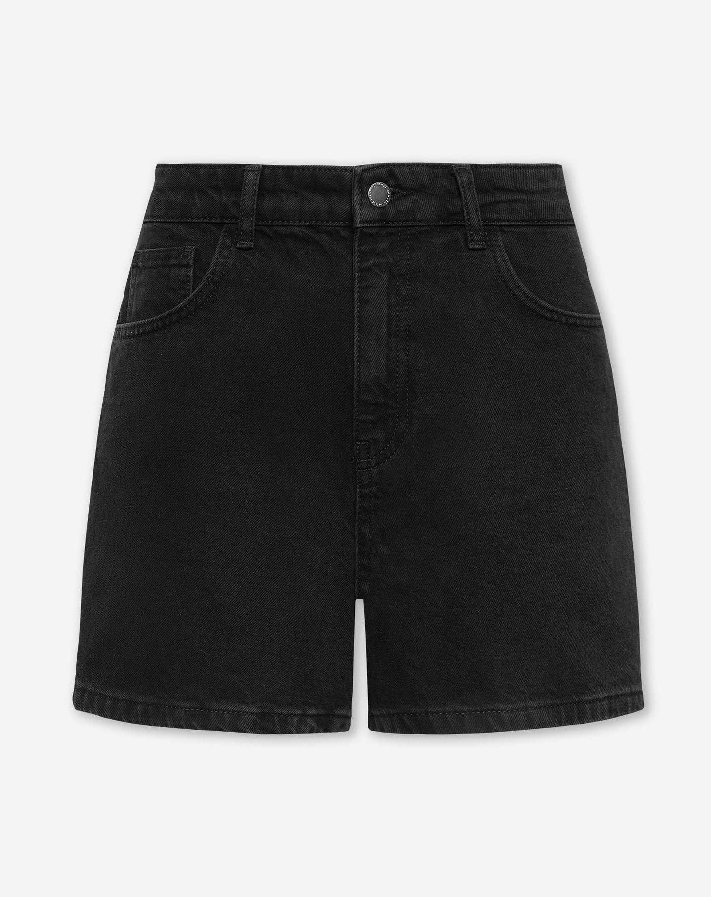 MOM DENIM SHORT NEGRO
