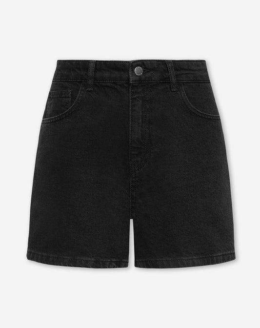 MOM DENIM SHORT NEGRO