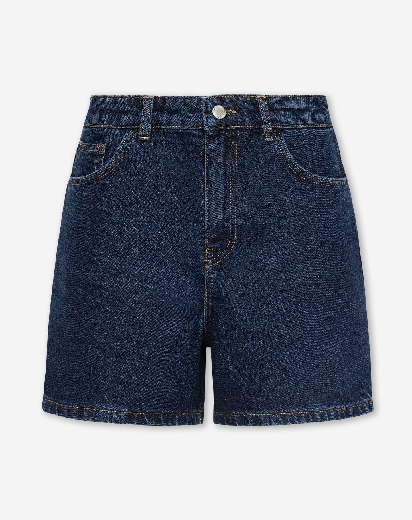 MOM DENIM SHORT AZUL OSCURO