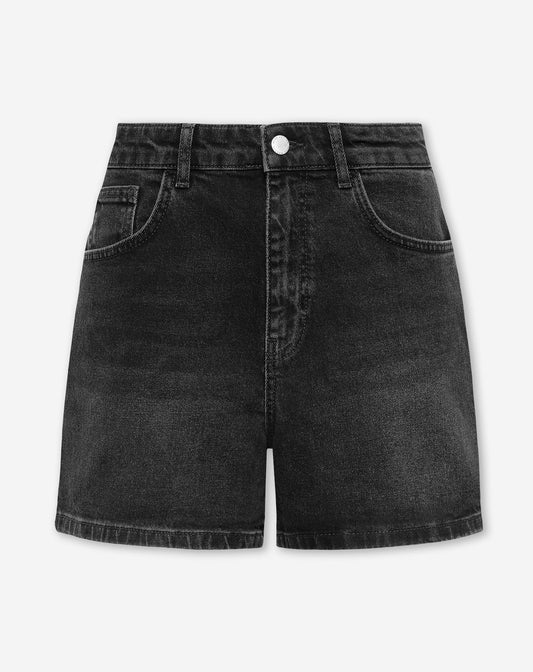 COMFORT MOM DENIM SHORT GRIS OSCURO