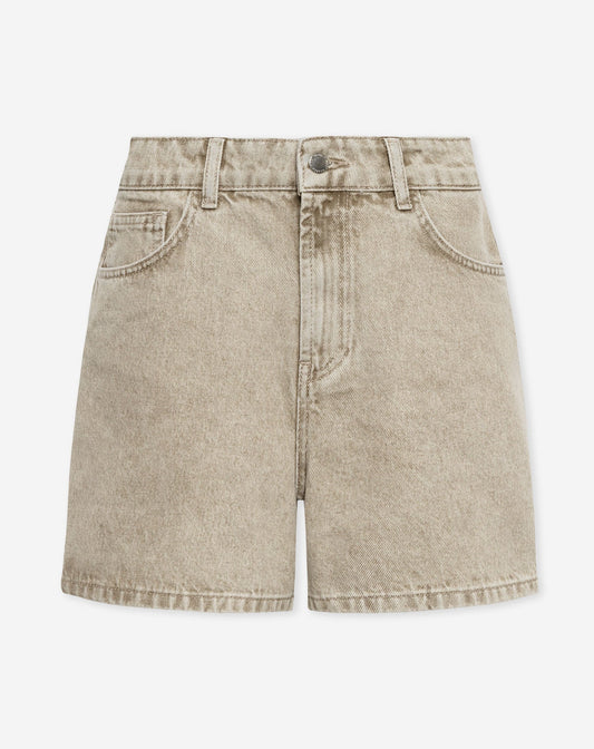 SIERRA MOM DENIM SHORT BEIGE