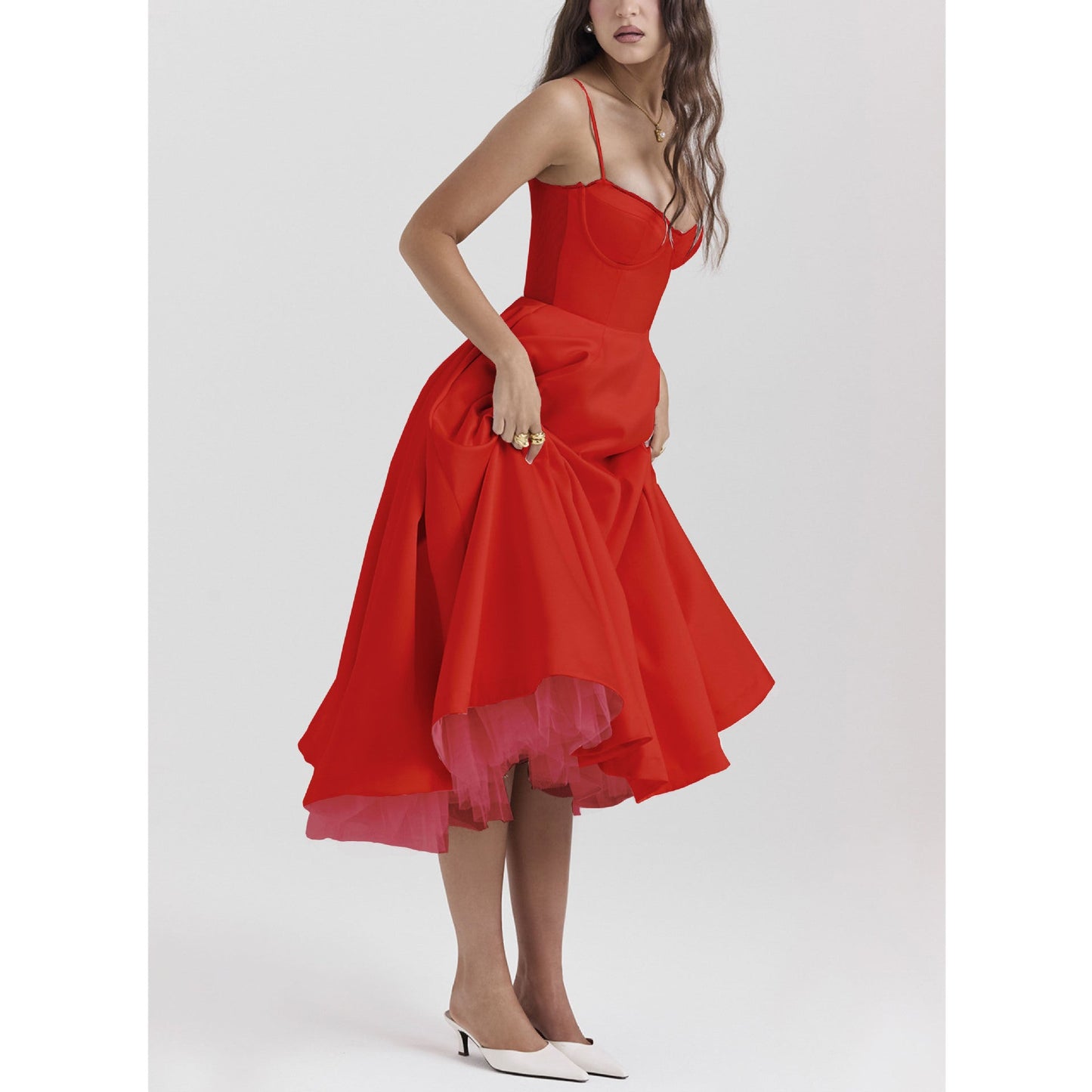 YLIANA | Vestido midi de verano romántico