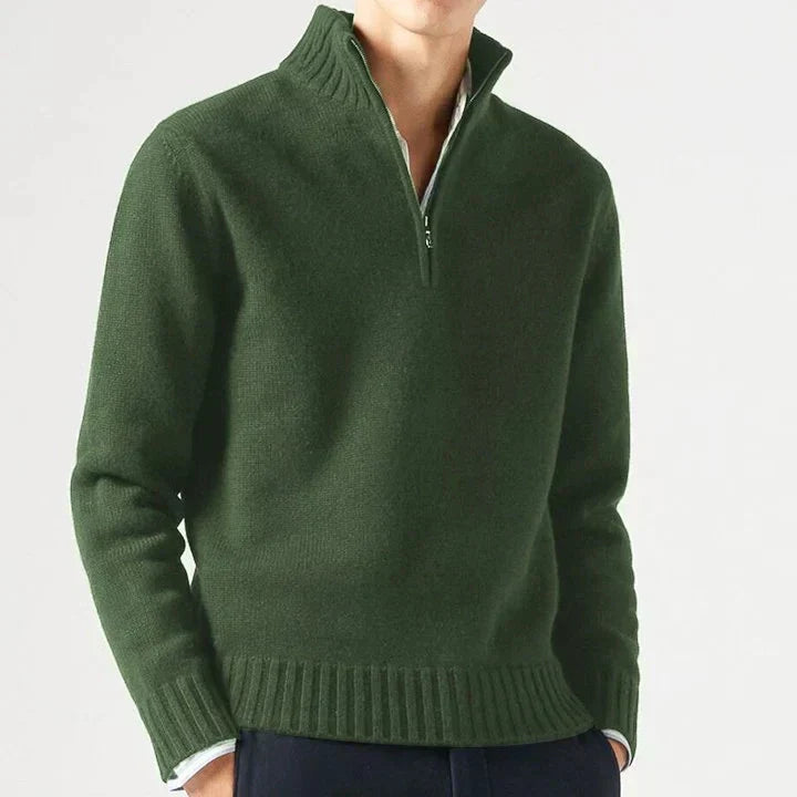 DELACROIX | Jersey de cuello alto de lana con cremallera para hombre