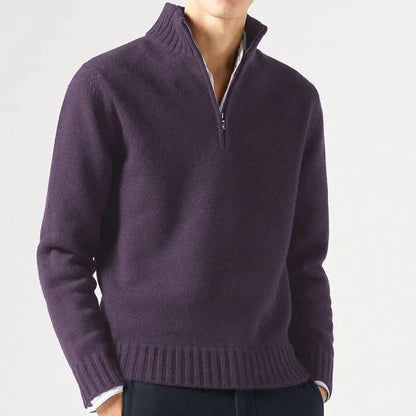 DELACROIX | Jersey de cuello alto de lana con cremallera para hombre