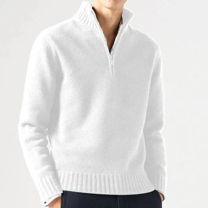 DELACROIX | Jersey de cuello alto de lana con cremallera para hombre