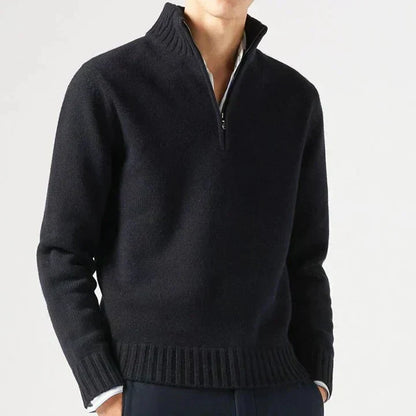 DELACROIX | Jersey de cuello alto de lana con cremallera para hombre