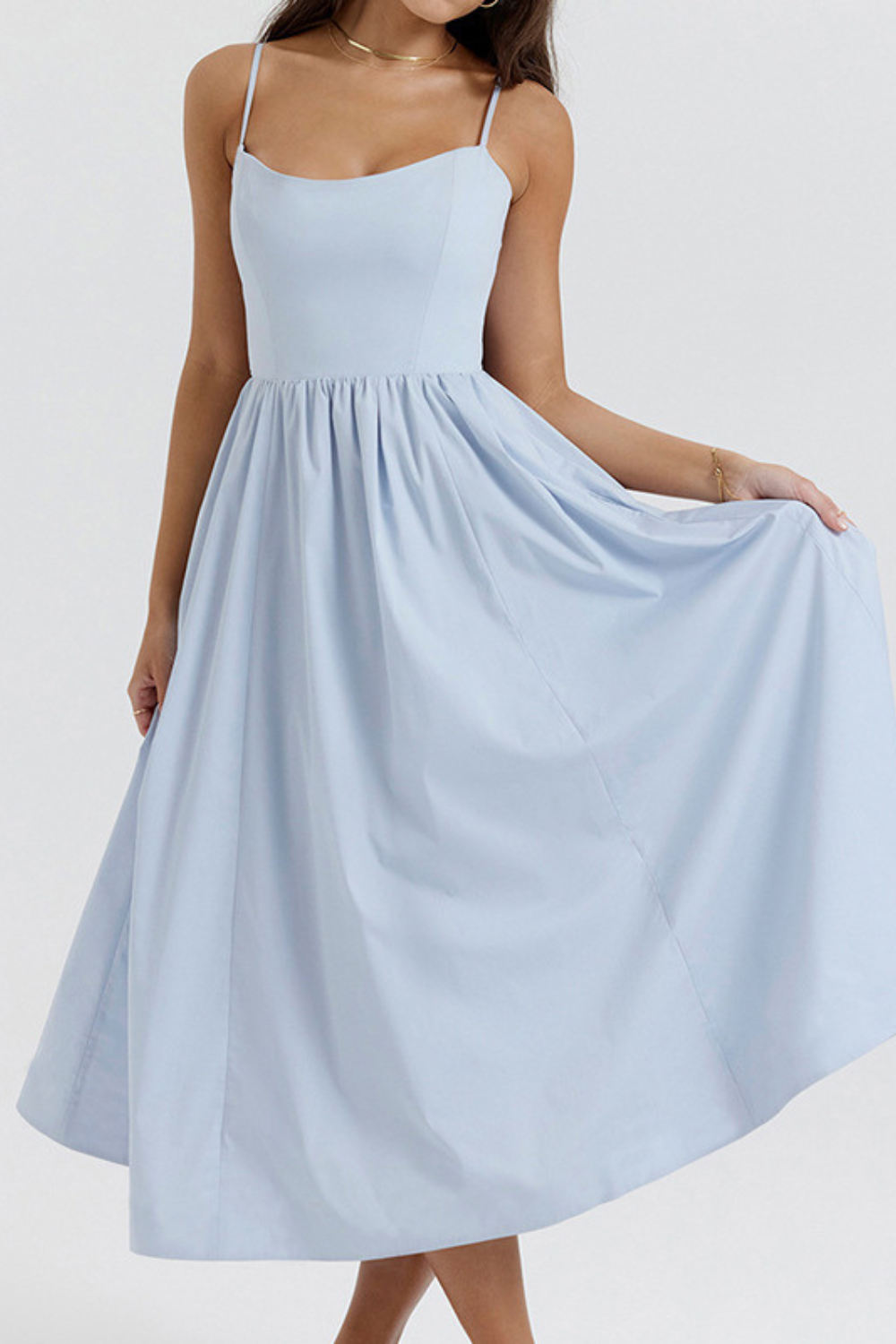 ESTELLE | Vestido midi de verano con corsé elegante