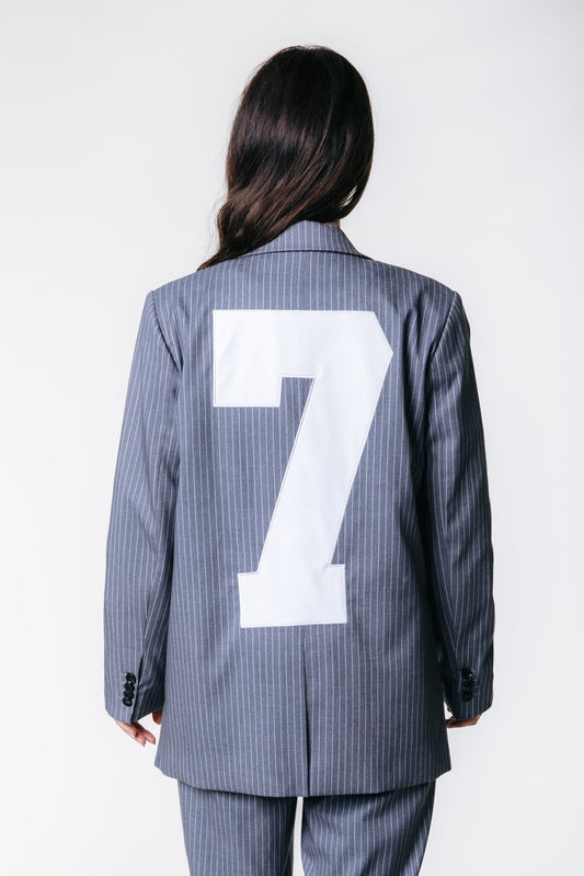 JESSICA STRIPE BLAZER | DARK GREY