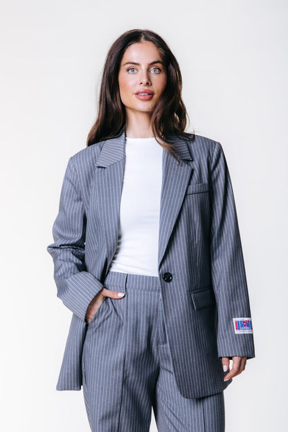 JESSICA STRIPE BLAZER | DARK GREY