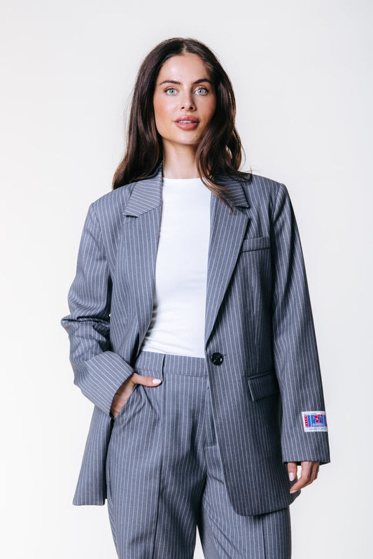JESSICA STRIPE BLAZER | DARK GREY