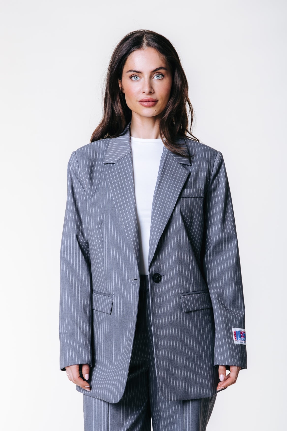 JESSICA STRIPE BLAZER | DARK GREY