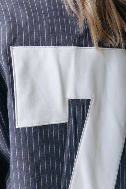 JESSICA STRIPE BLAZER | DARK GREY