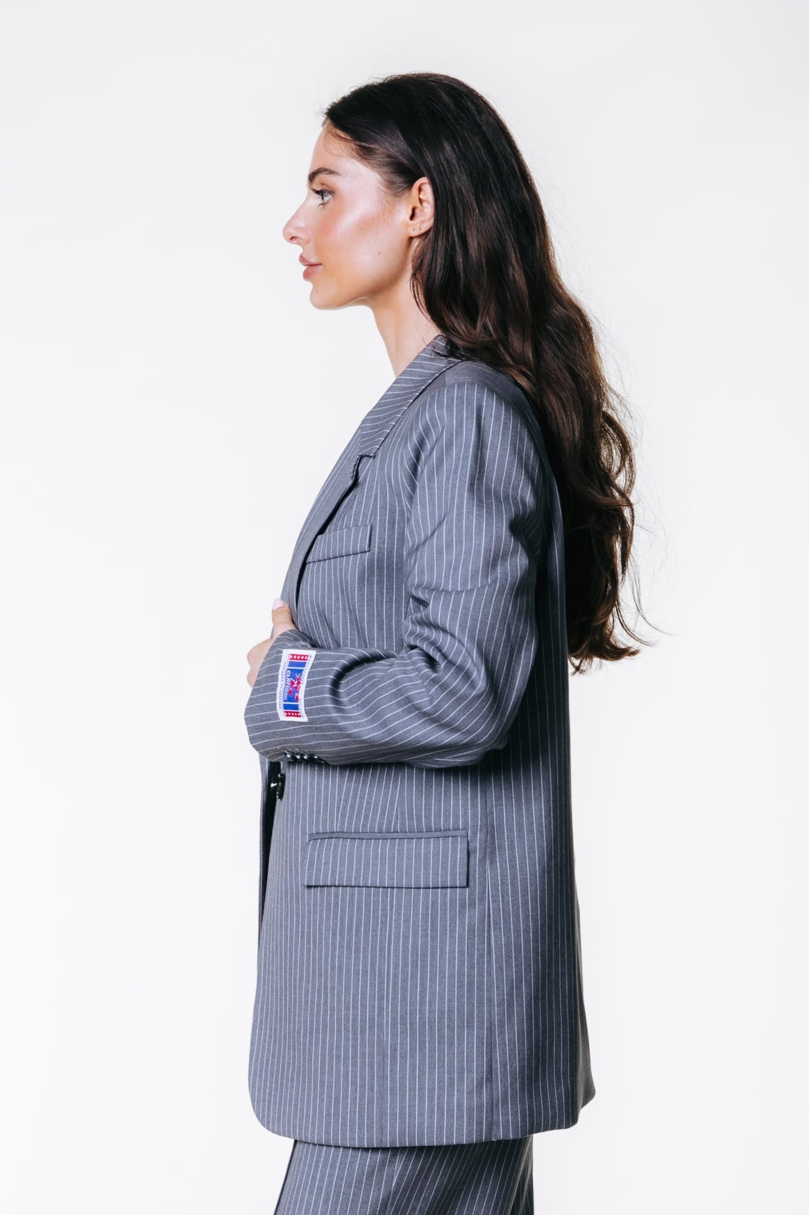 JESSICA STRIPE BLAZER | DARK GREY