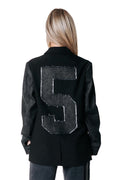 Mimmi Denim Sleeve Blazer | Black