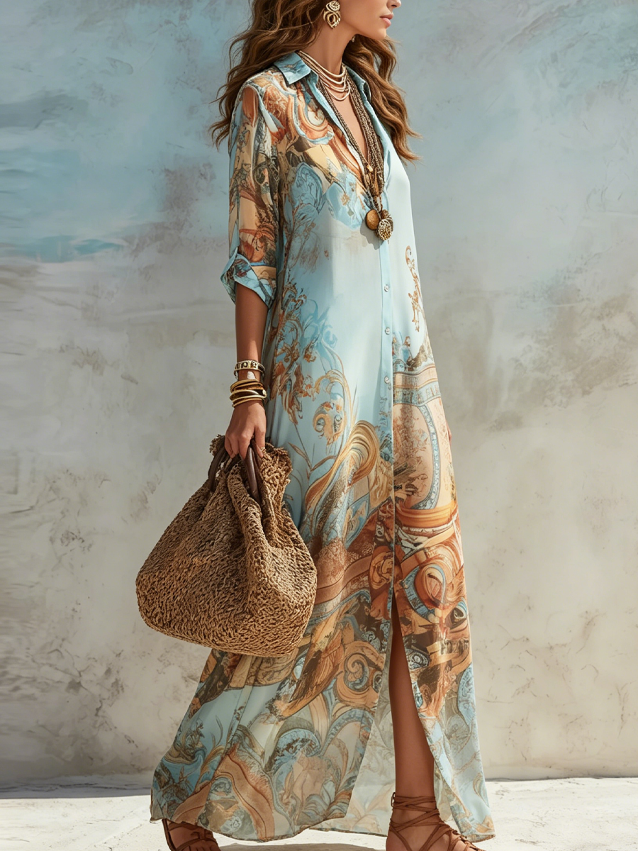 LORNA | VESTIDO CHEMISSE MEDITERRANEO