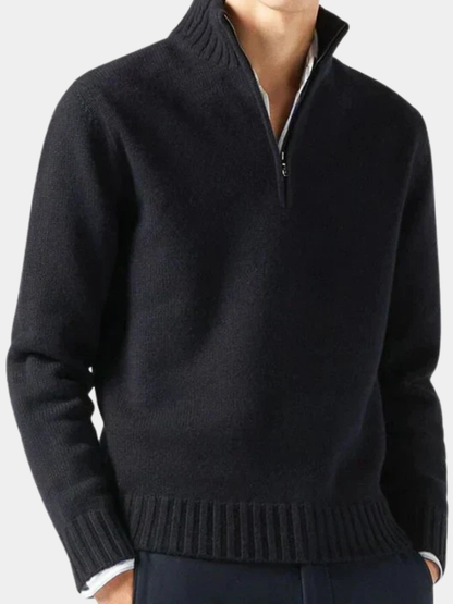 DELACROIX | Jersey de cuello alto de lana con cremallera para hombre