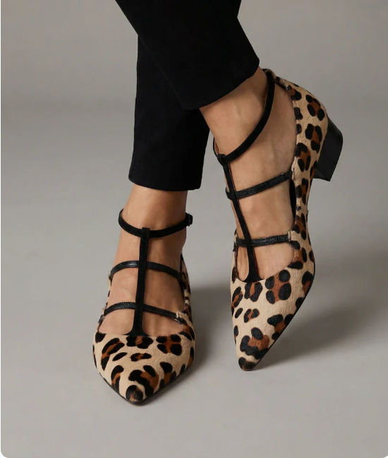Franca | Zapatos de tacón con correa de leopardo