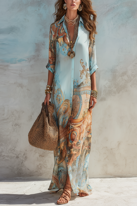 LORNA | VESTIDO CHEMISSE MEDITERRANEO