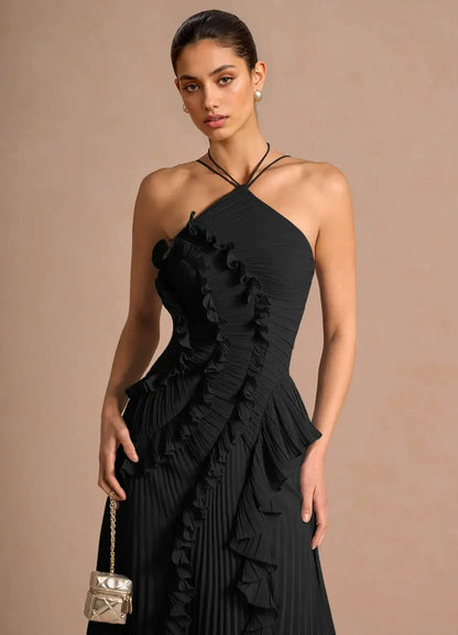 LIYANA | Vestido de volantes en espiral