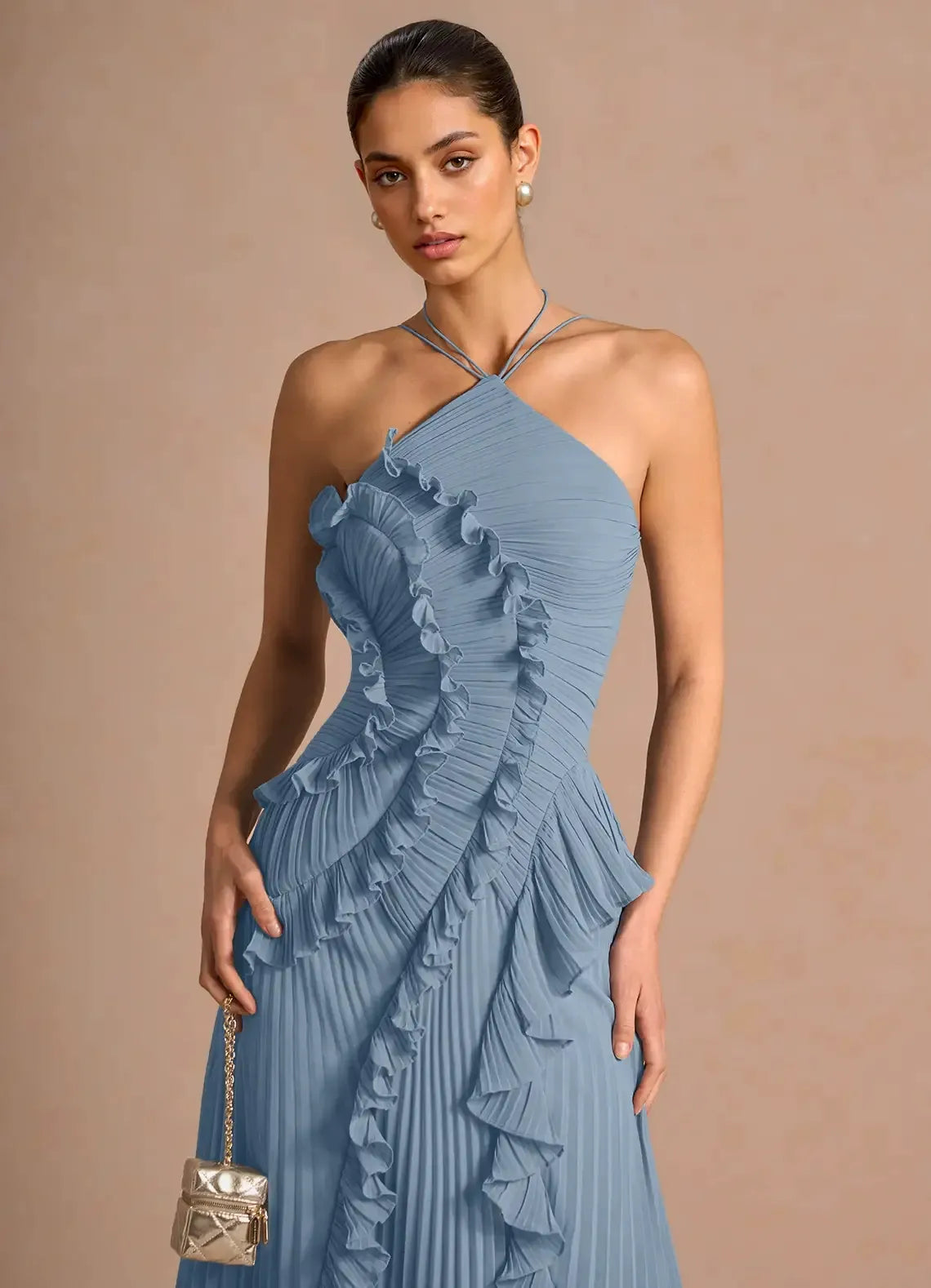 LIYANA | Vestido de volantes en espiral