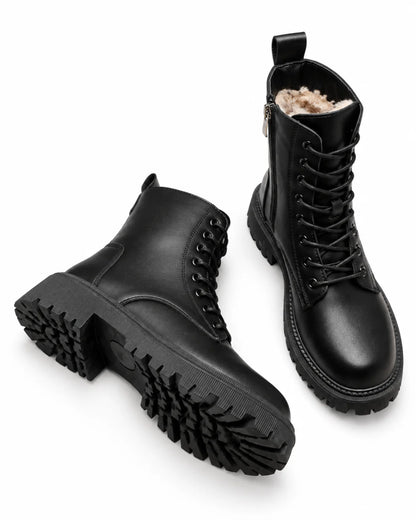 Delphine Botas de invierno negras de cuero