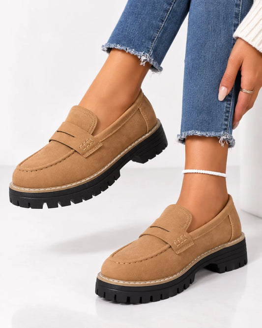 Zapatos de mujer para entretiempo, mocasines cómodos con suela gruesa y antideslizante