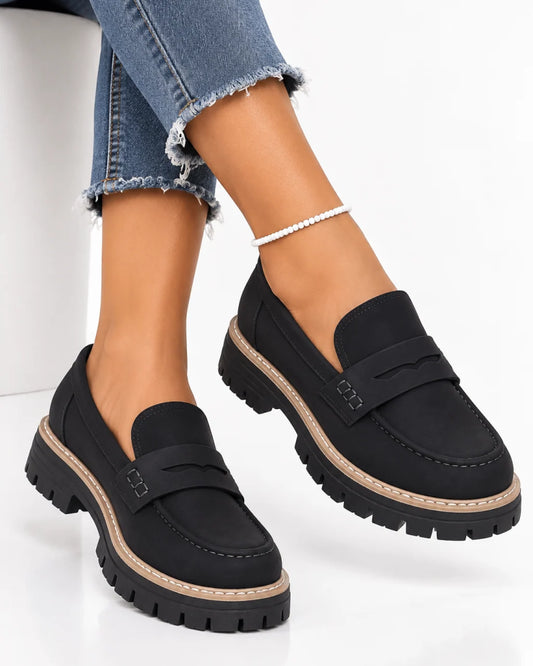 Zapatos de mujer para entretiempo, mocasines cómodos con suela gruesa y antideslizante