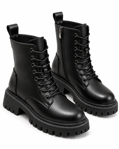 Delphine Botas de invierno negras de cuero