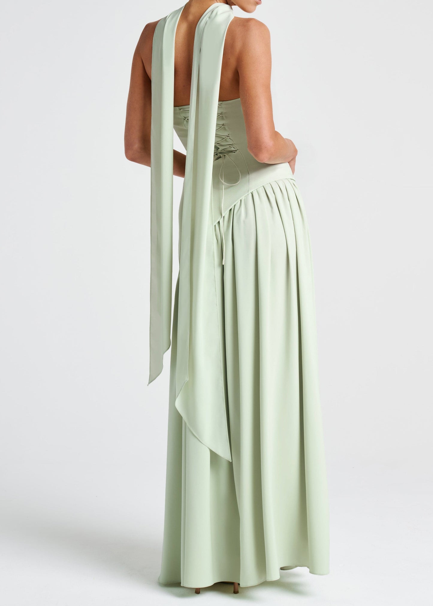 LINA | Vestido maxi sin tirantes con abertura alta
