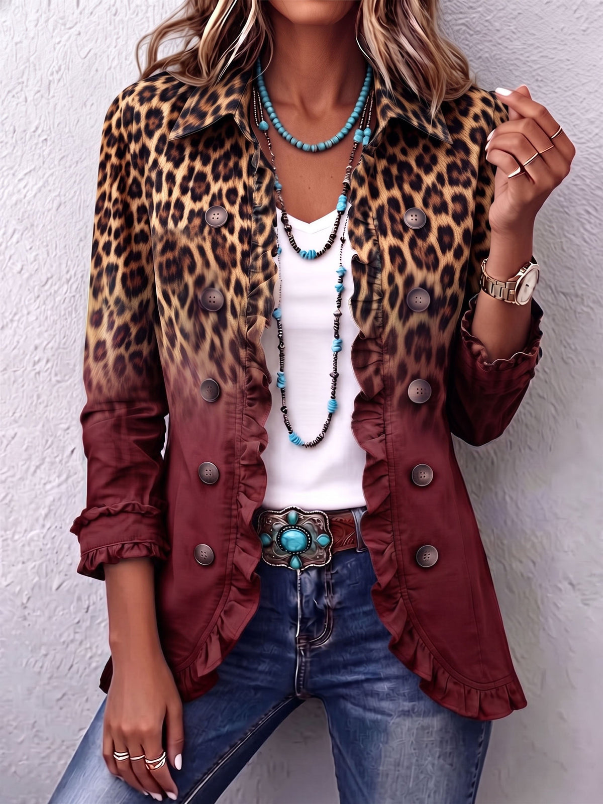 Mercedes | Blazer leopardo verde
