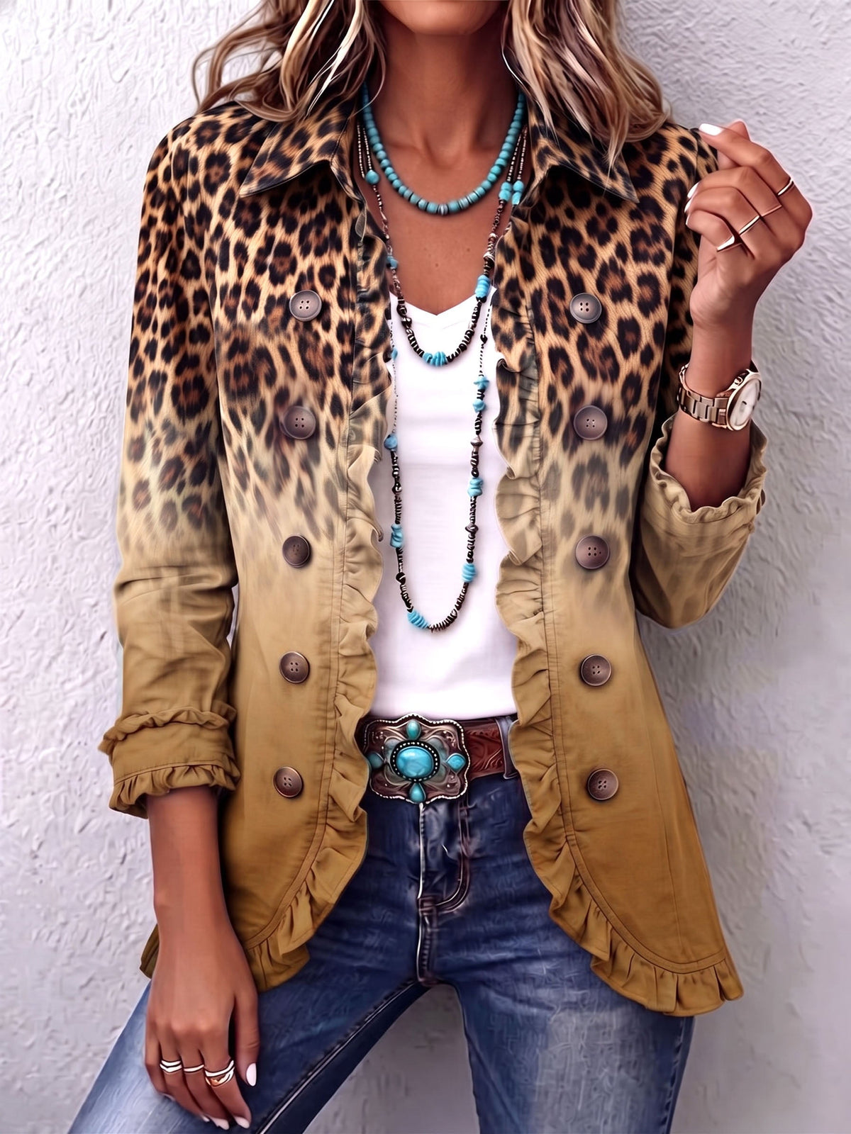 Mercedes | Blazer leopardo verde