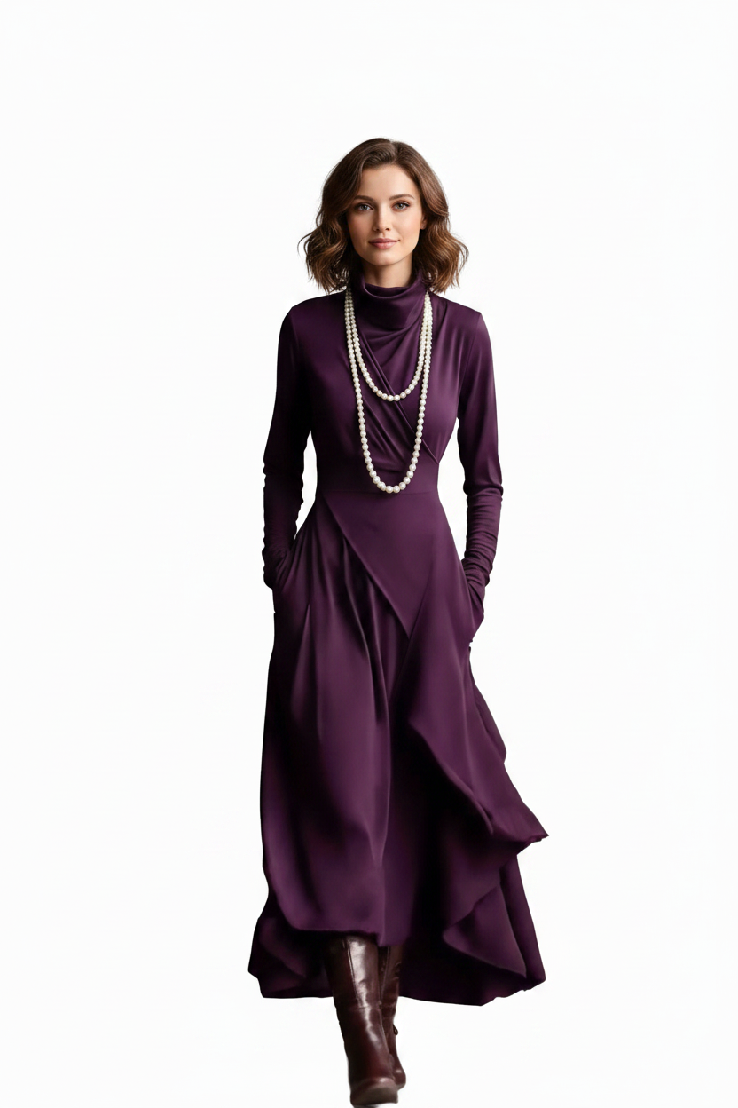 ELIZABETH | VESTIDO LARGO DRAPEADO