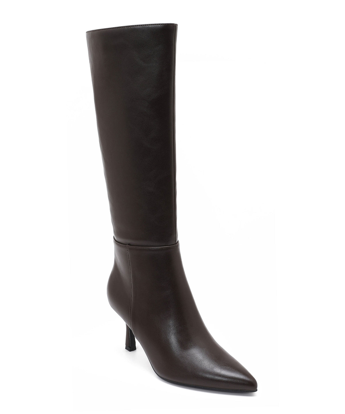 Zapatos de tacón bajo tipo kitten de cuero Ziana, marrón
