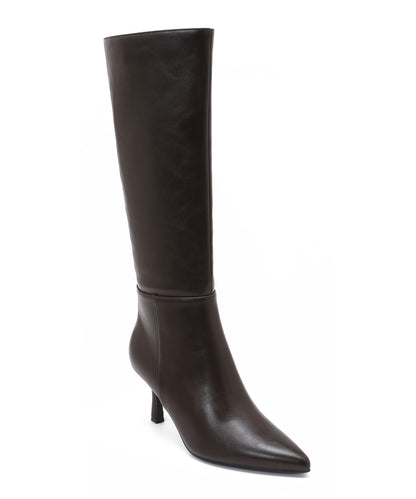 Zapatos de tacón bajo tipo kitten de cuero Ziana, marrón